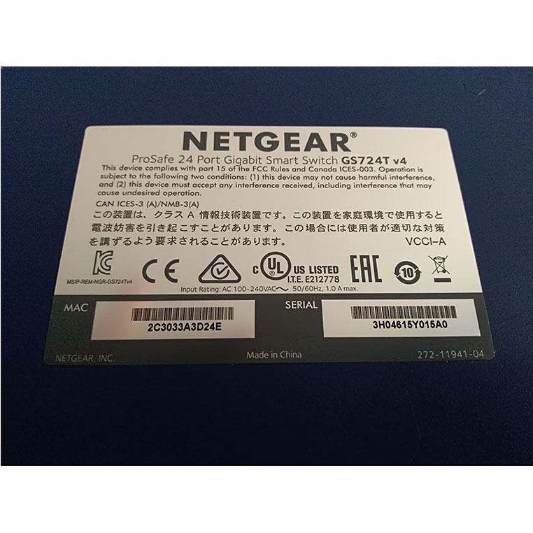 Switch NETGEAR GS724T ProSafe 24xGigabit Smart Switch