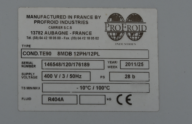 Skraplacz chłodniczy PROFROID model TE90 8MDB 12PH/12PL 800kW