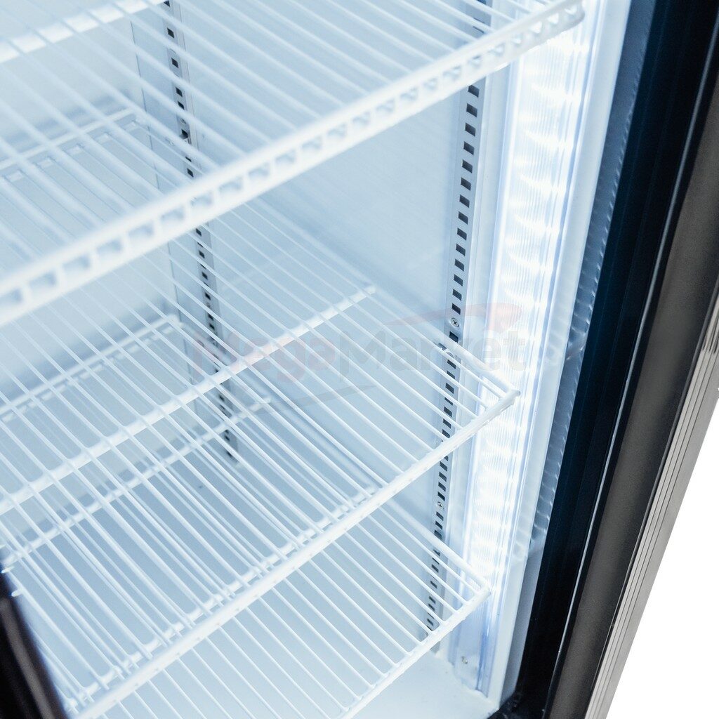 Witryna chłodnicza przeszklona dwudrzwiowa gastronomiczna do sklepu na napoje lodówka podświetlana LED