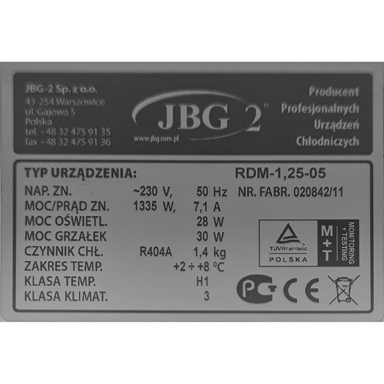 Witryna chłodnicza 145 cm JBG2 RDM 1,25-05