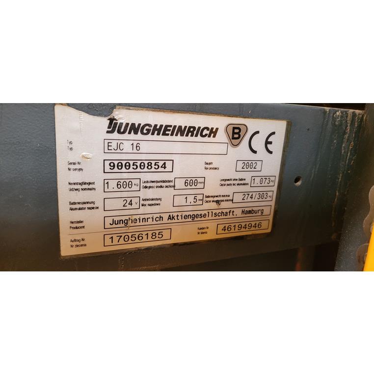 Wózek podnośnikowy Jungheinrich EJC16 5,25m 1600kg