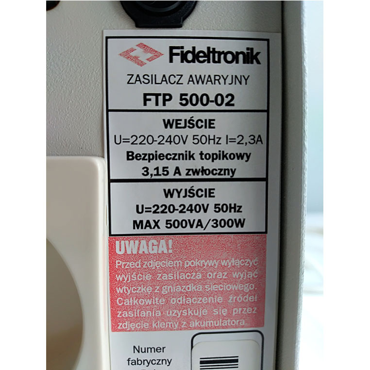 UPS Fideltronik Ares 500 FTP-500-02 nowa bateria