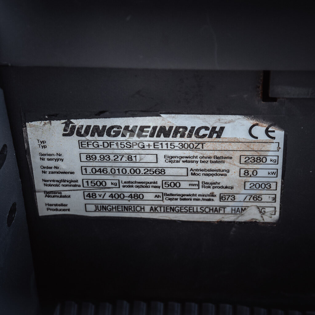 Wózek widłowy Jungheinrich EFG-DF15 1500kg elektryczny