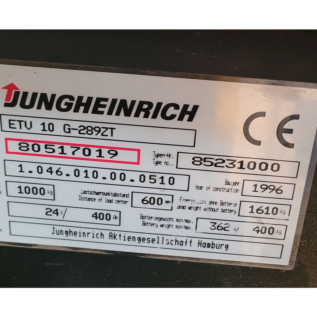 Wózek wysokiego składowania Jungheinrich ETV 10