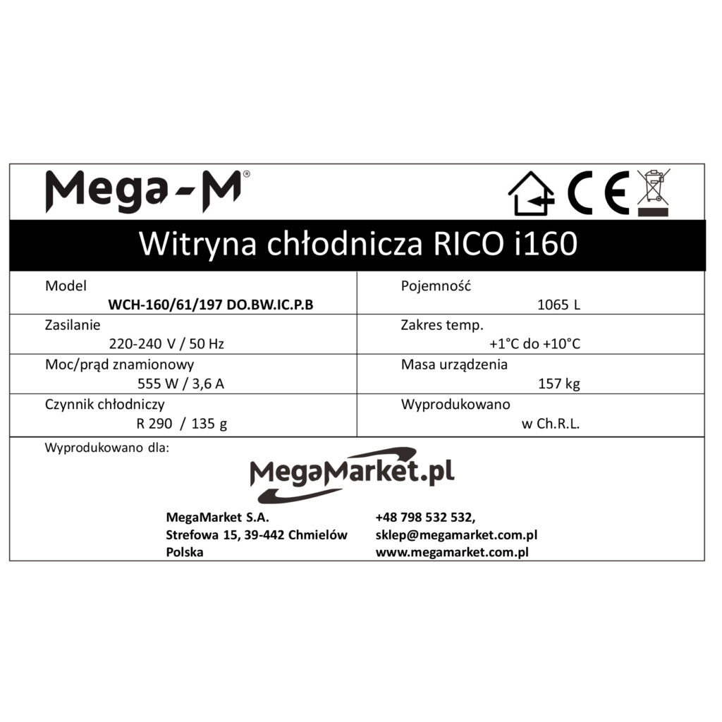 Witryna chłodnicza Mega-M RICO i160