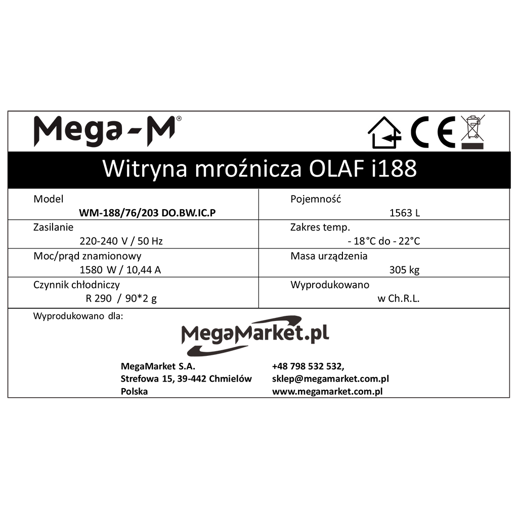Witryna mroźnicza Mega-M Olaf 188