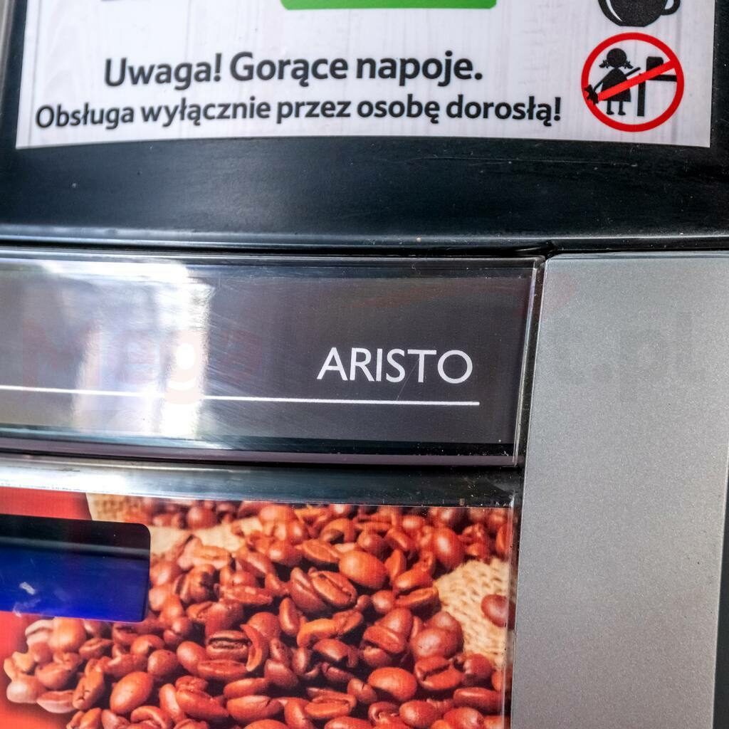 Logo eskpresu automatycznego ciśnieniowego Aristo do parzenia kawy i czekolady